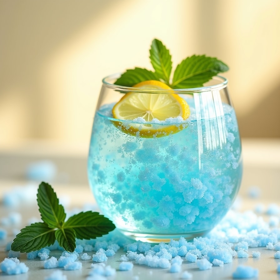 Persian blue salt and water for hydration