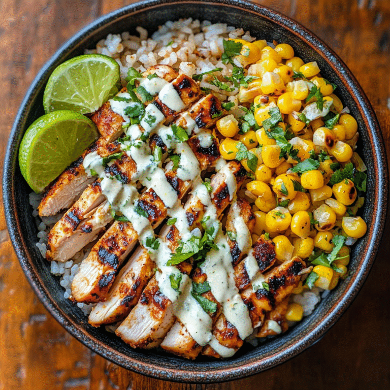 street corn chicken rice bowl
