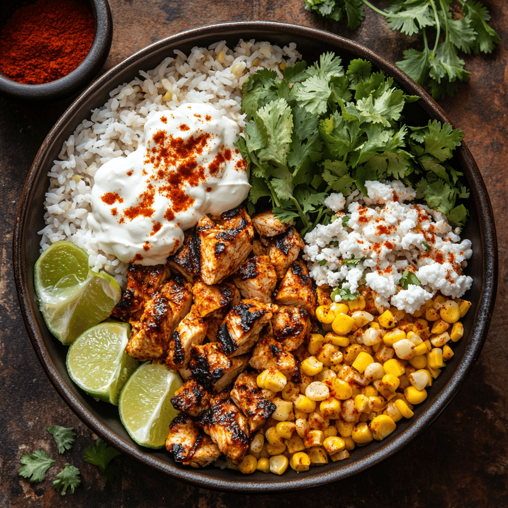 street corn chicken rice bowl ingredients