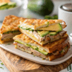 stacked zucchini breadwich sandwiches on counter