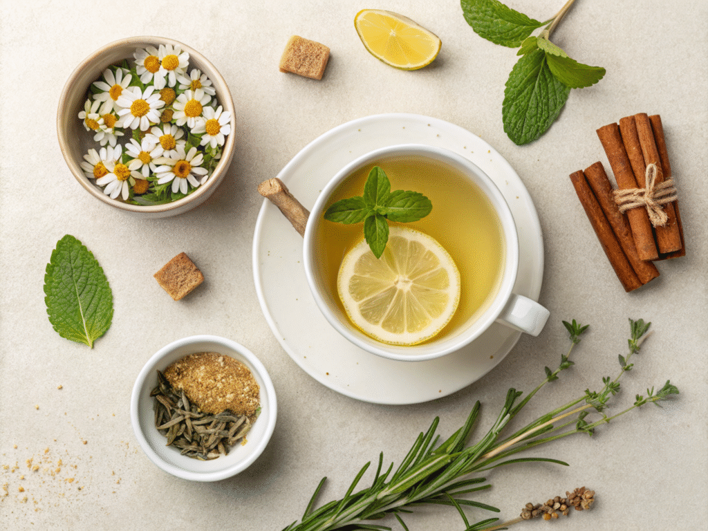 Herbal ingredients for cortisol-reducing tea