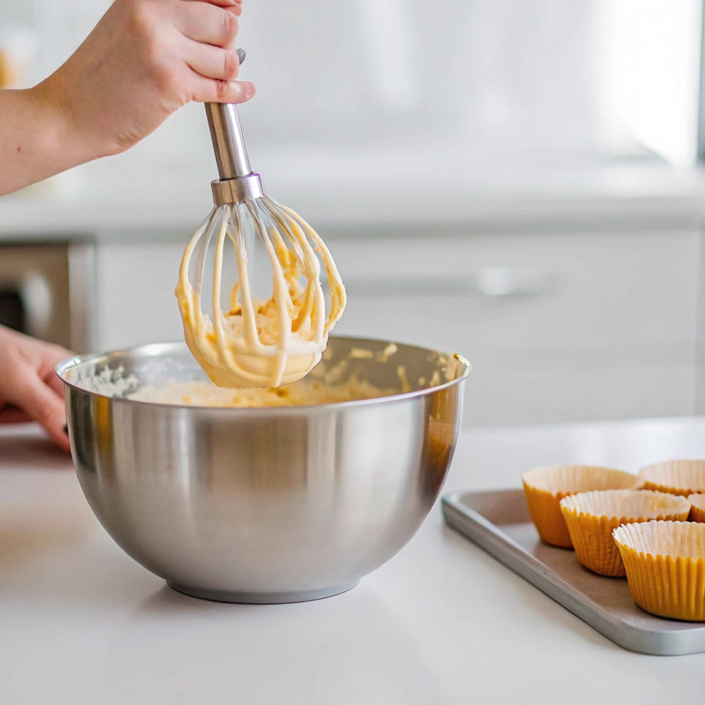 baker whipping fresh cream